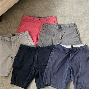 Lot of 5 pairs of J. Crew Men's Shorts in Pink, Gray, and Blue size 35